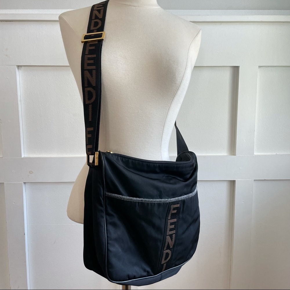 Fendi Crossbody Roma Italy 1925 Nylon Canvas SAS